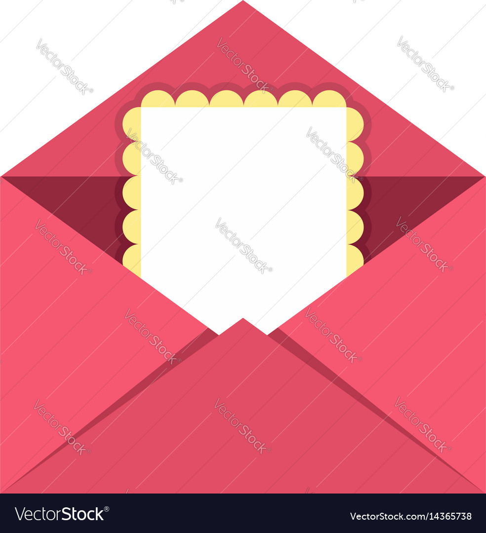 Greeting card in pink envelope icon isolated Vector Image