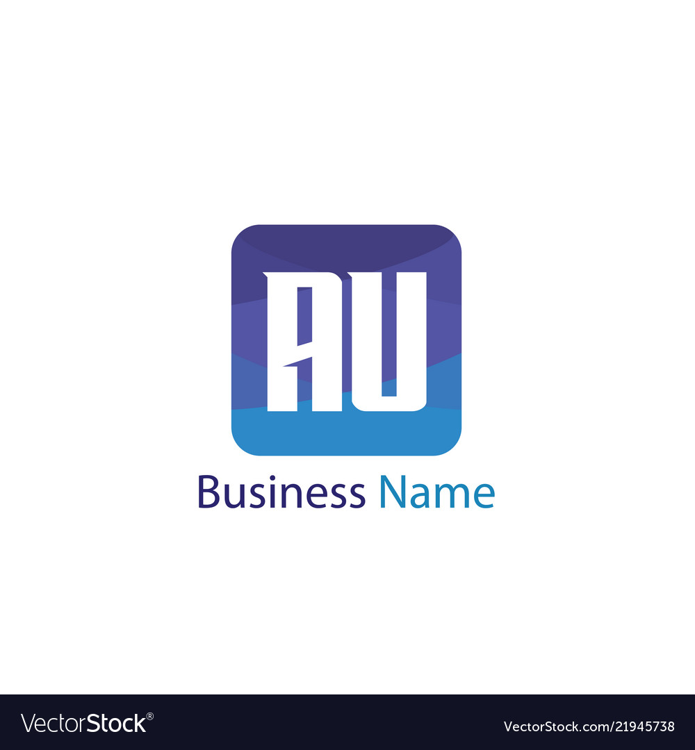 Initial letter au logo template design vector image Initial letter au logo template design
