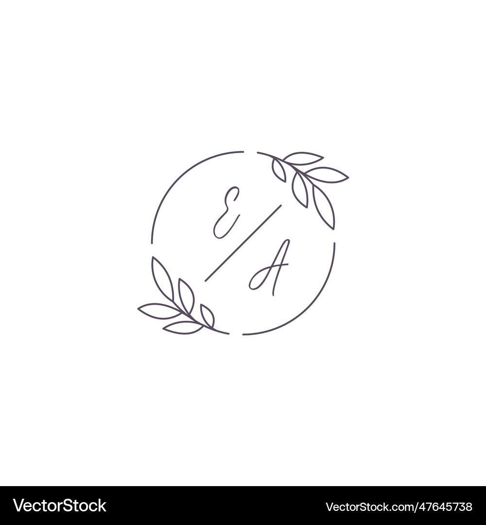 Initials ea monogram wedding logo with simple Vector Image