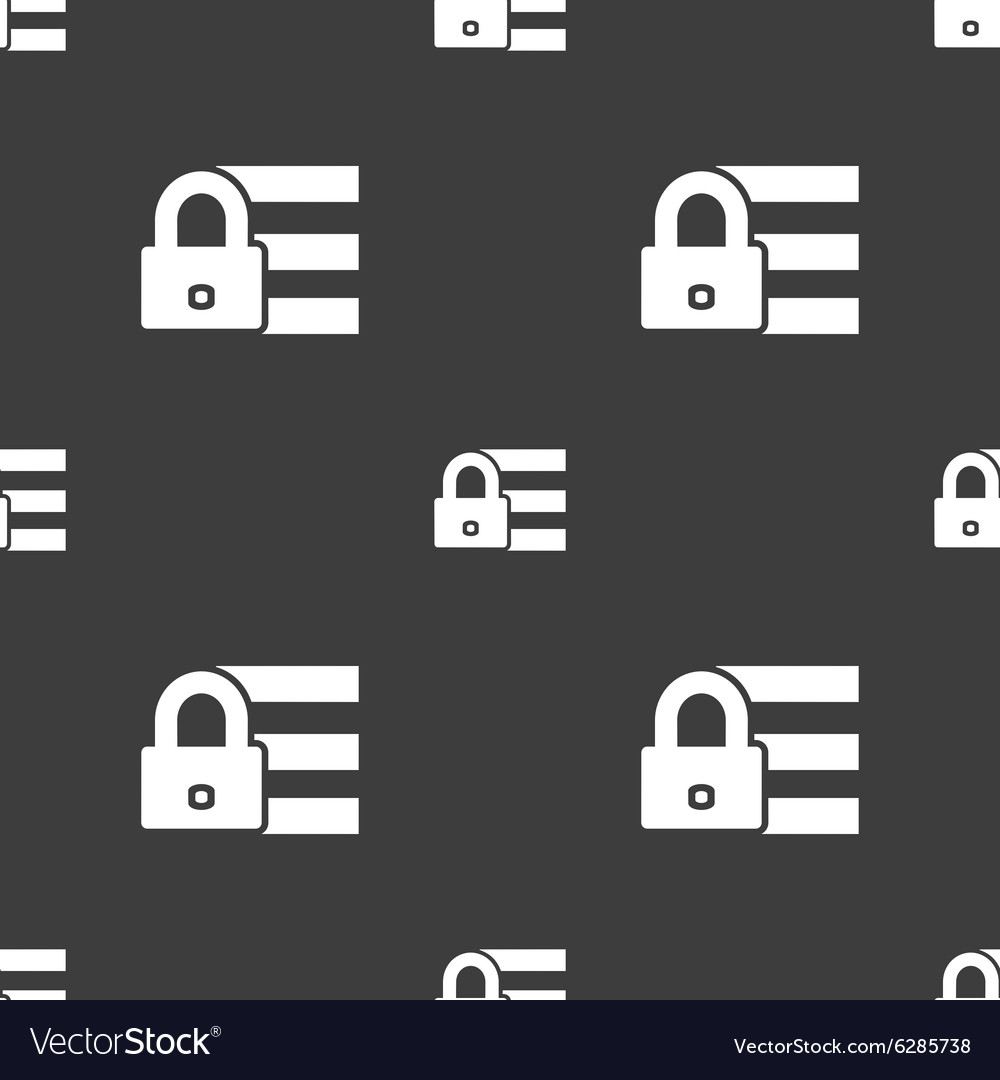 Lock login icon sign seamless pattern on a gray