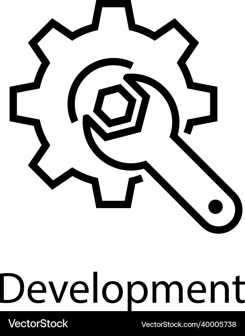 Maintenance line icon isolated gear spanner Vector Image
