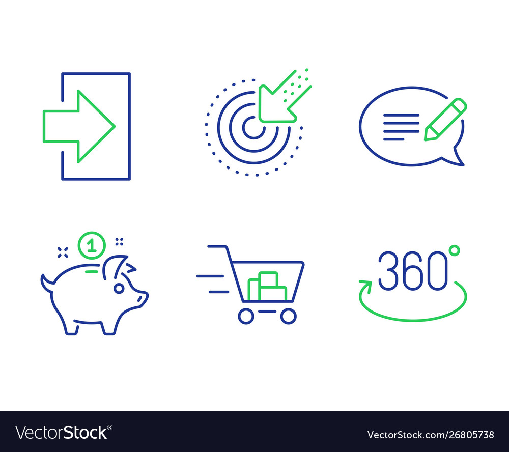 Message login and shopping cart icons set vector image Message login and shopping cart icons set