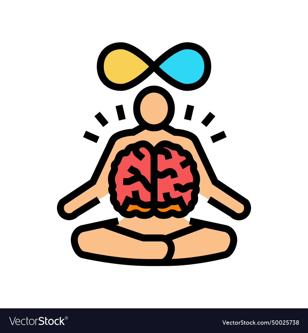 Mind body connection neuroscience neurology color Vector Image