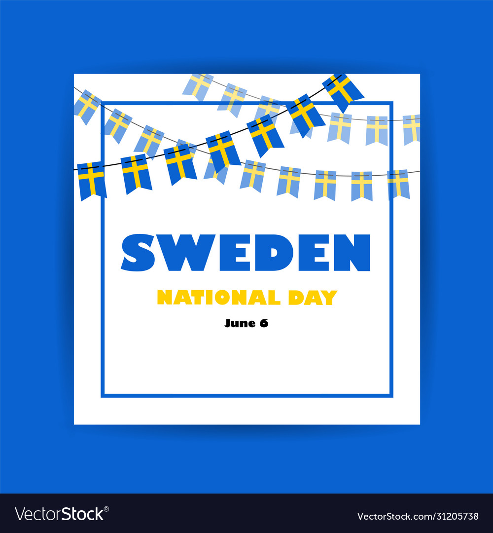 National day sweden independence Royalty Free Vector Image