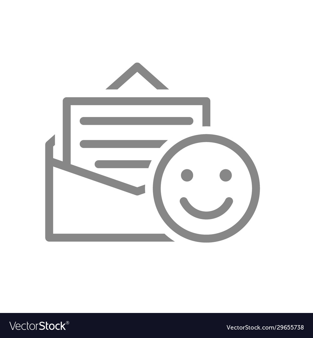 Positive feedback happy emoji line icon good Vector Image