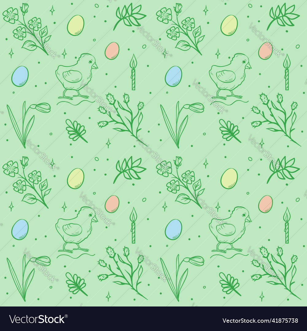 Seamless pattern with easter elements vector image Seamless pattern with easter elements
