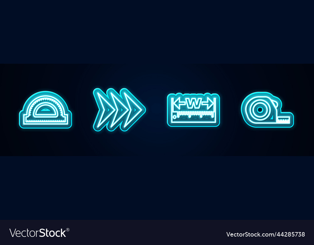 Set line protractor grid arrow measuring height Vector Image Set line protractor grid arrow measuring height