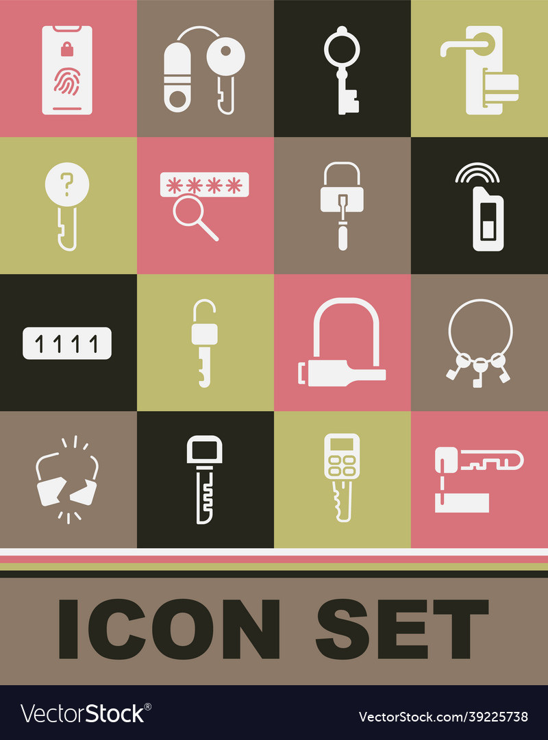 Set marked key bunch of keys car with remote vector image Set marked key bunch of keys car with remote