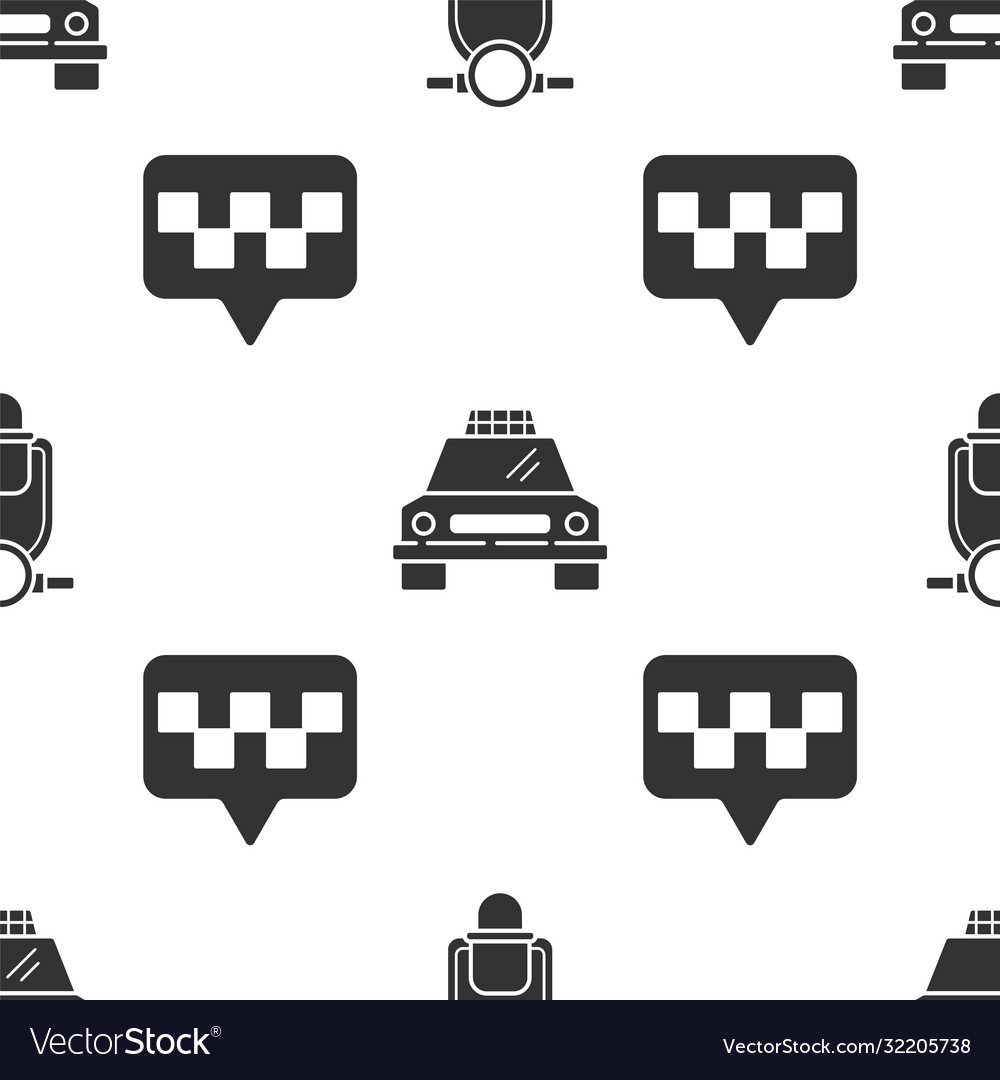 Set scooter taxi car and map pointer Vector Image Set scooter taxi car and map pointer