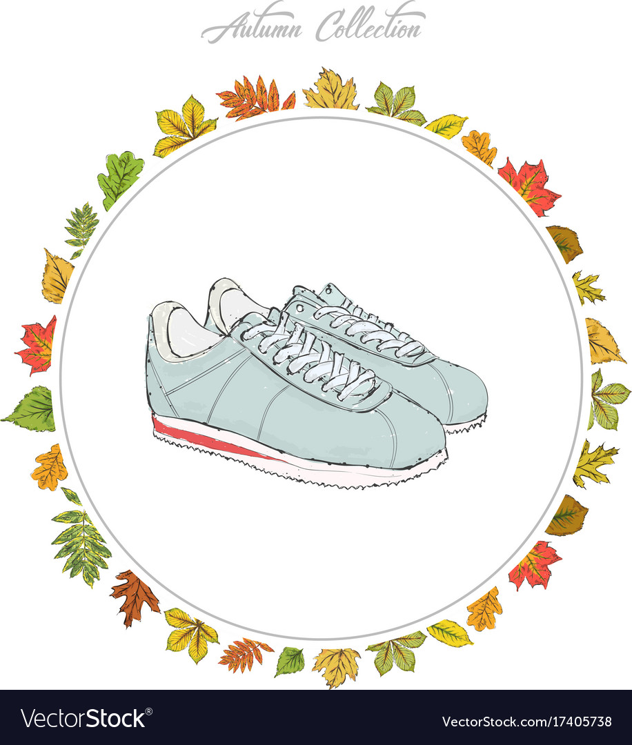 Sneakers Hand ziehen Schuhe Herbstkollektion Rahmen