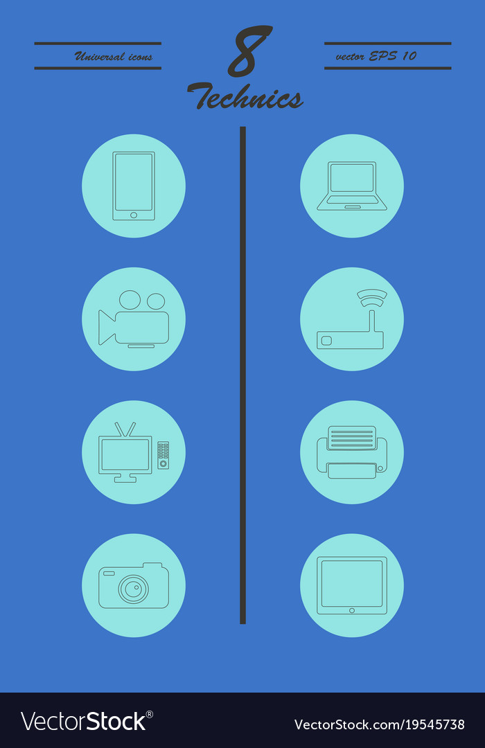 Unique thin line icons set of computer hardware