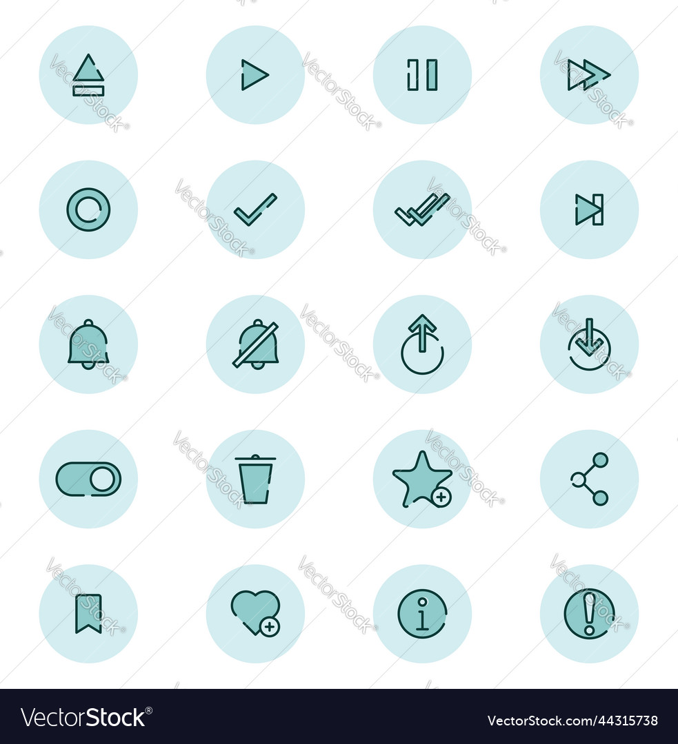 Web icon set on a white background
