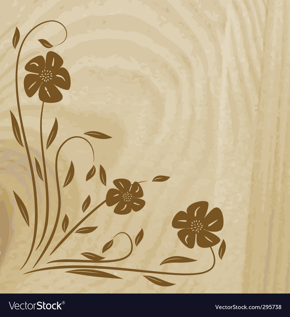 Wooden texture with flower