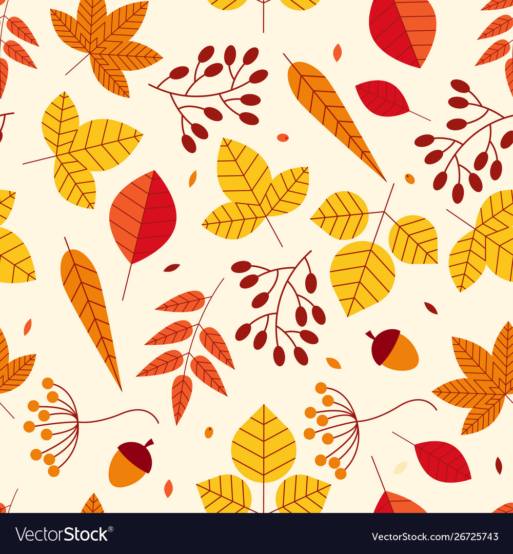 Autumn Acorn Pattern - Seamless