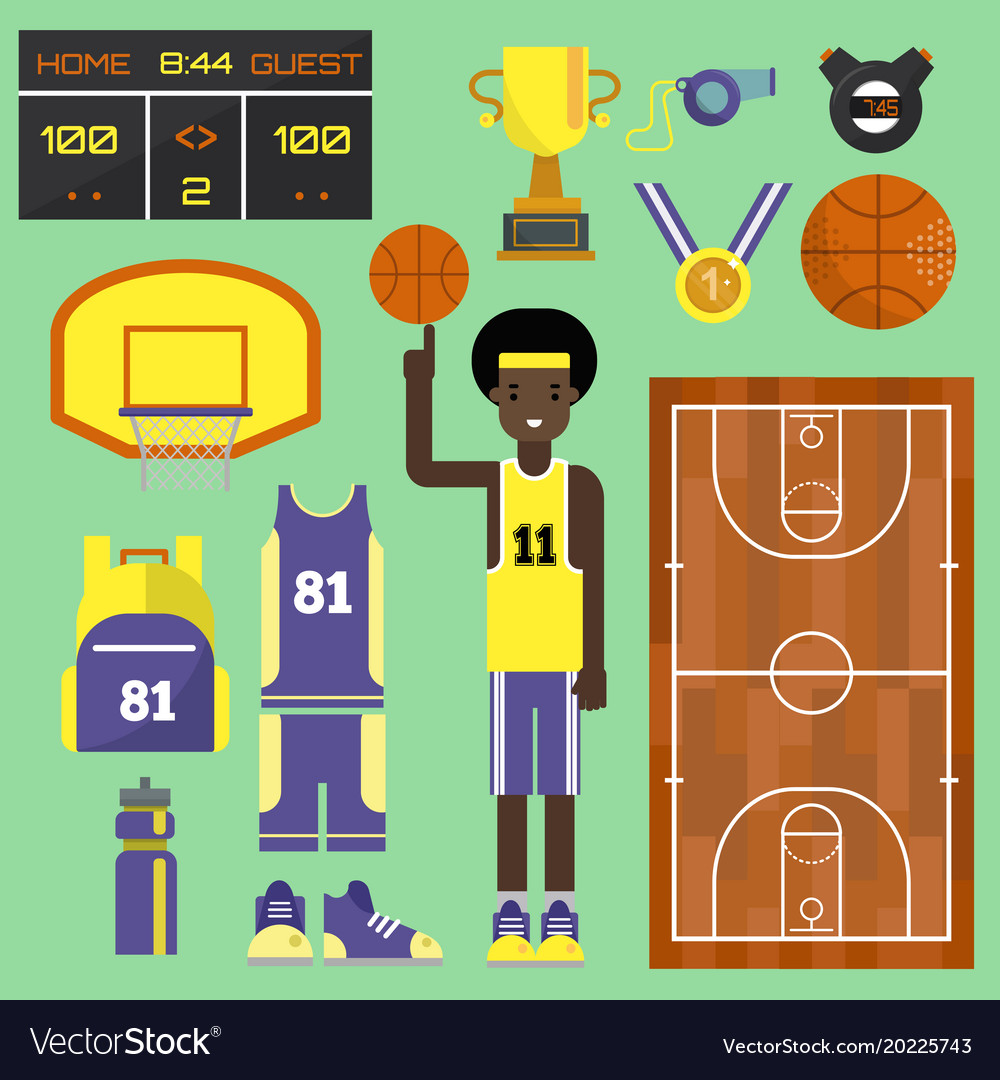 Basketball Player Sport Elements Royalty Free Vector Image