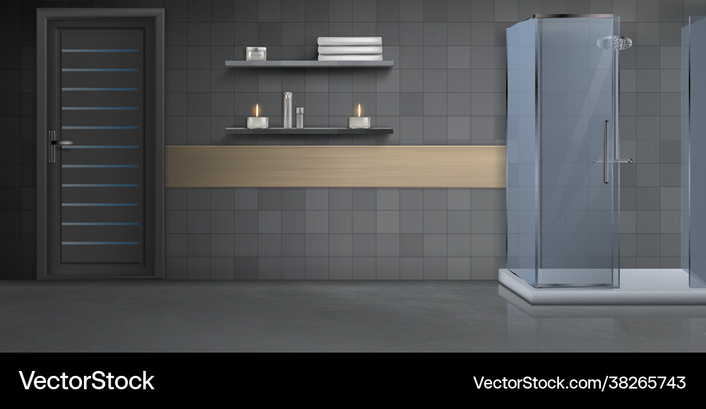 Bathroom interior realistic background Royalty Free Vector