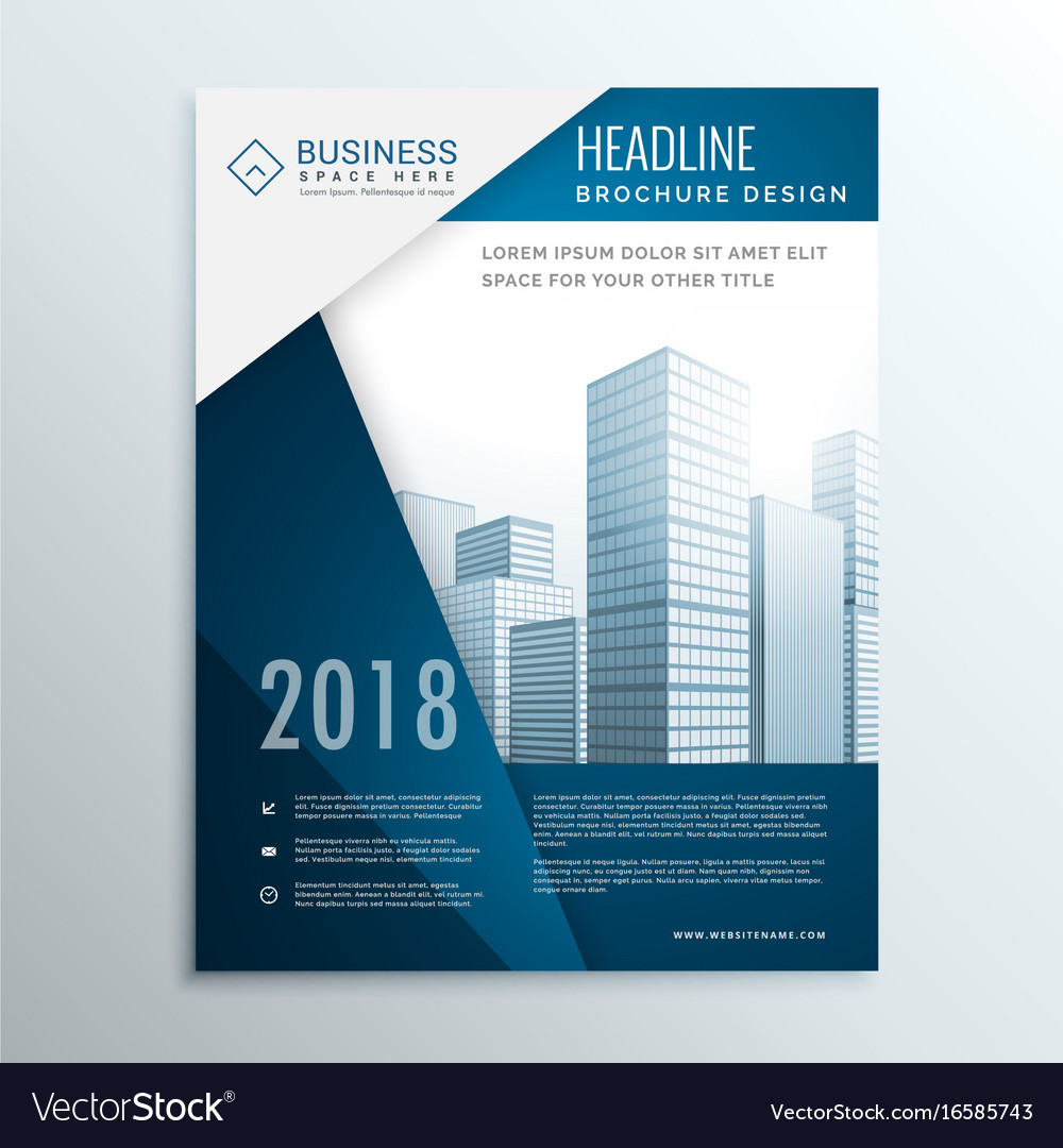 Business Brochure Leaflet Cover Page Design Vector Image