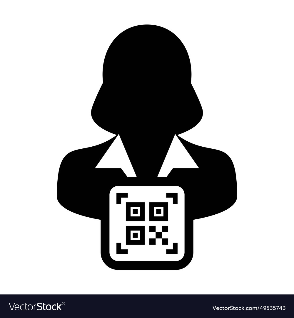 Digital id icon avatar with qr code for biometric vector image Digital id icon avatar with qr code for biometric