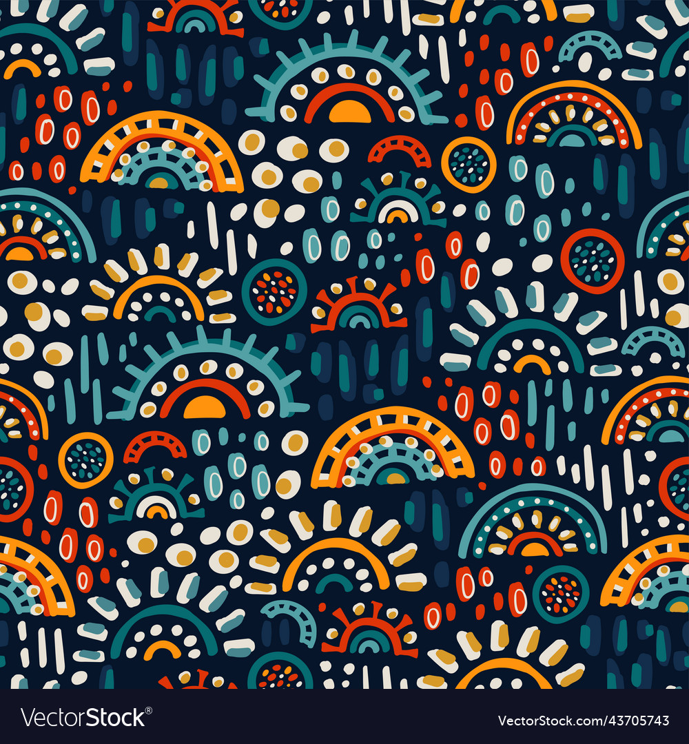 Hand drawn abstract seamless pattern ethnic Vector Image
