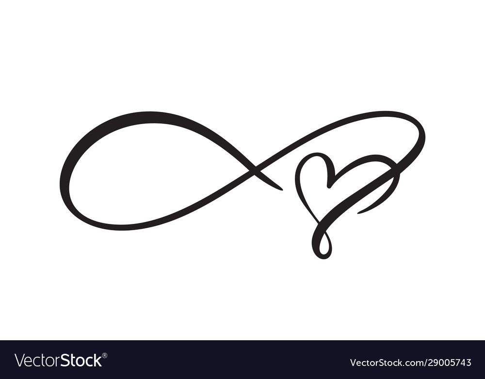 Download Heart love logo with infinity sign design Vector Image