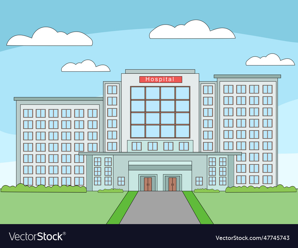 Hospital building medical science Royalty Free Vector Image