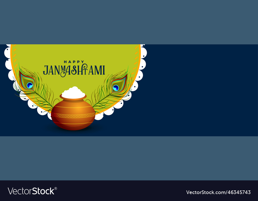 Indian festival of happy janmashtami greeting