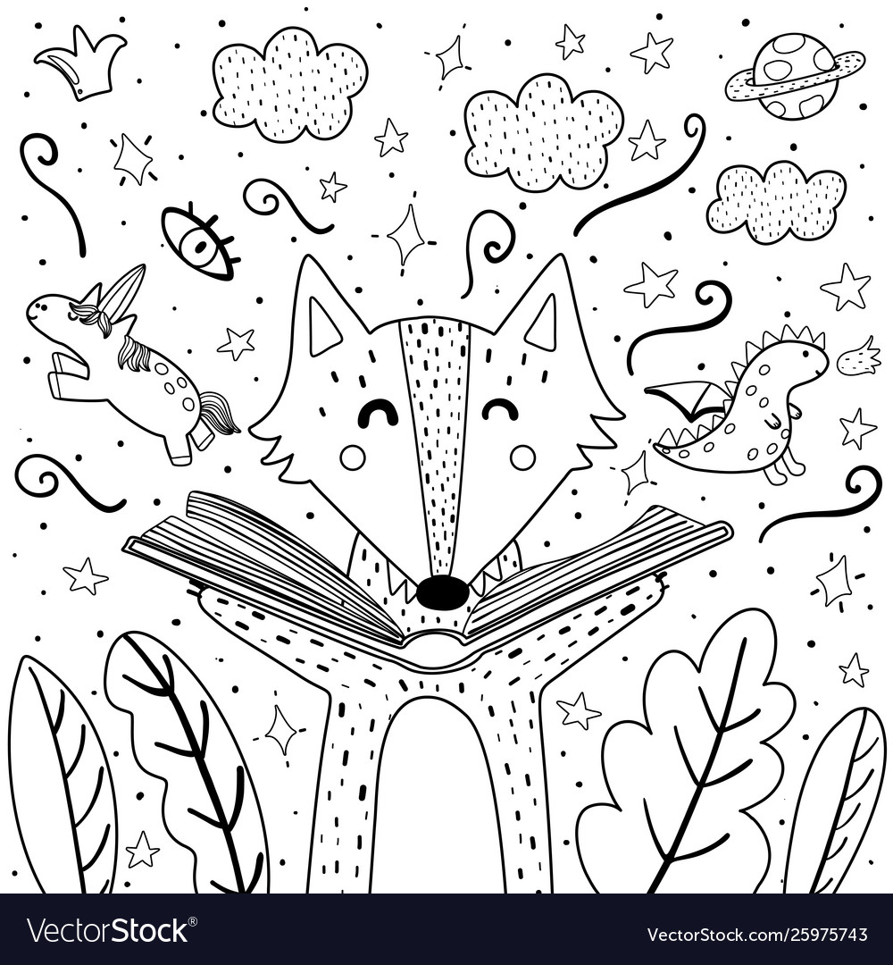 https://cdn4.vectorstock.com/i/1000x1000/57/43/magic-in-books-coloring-page-with-cute-wolf-vector-25975743.jpg