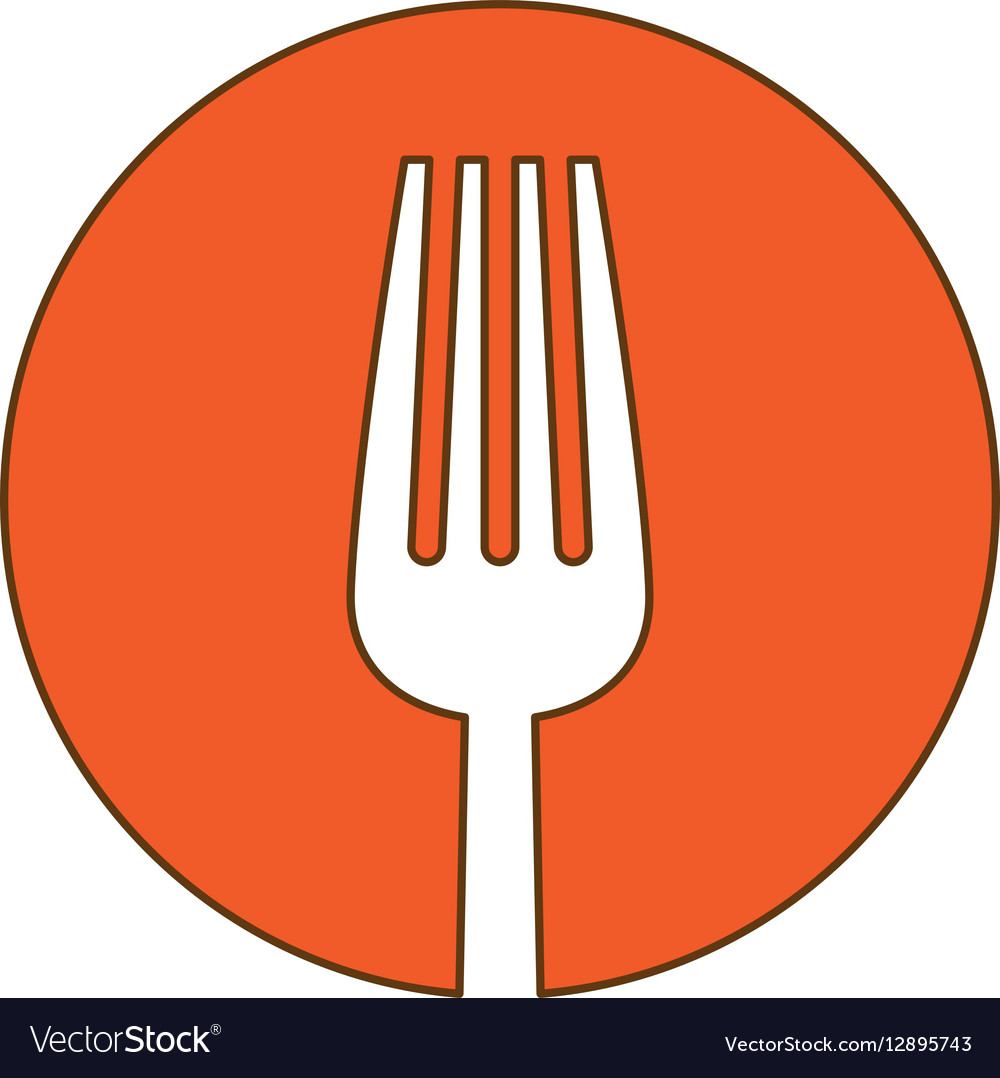Orange fork icon image design