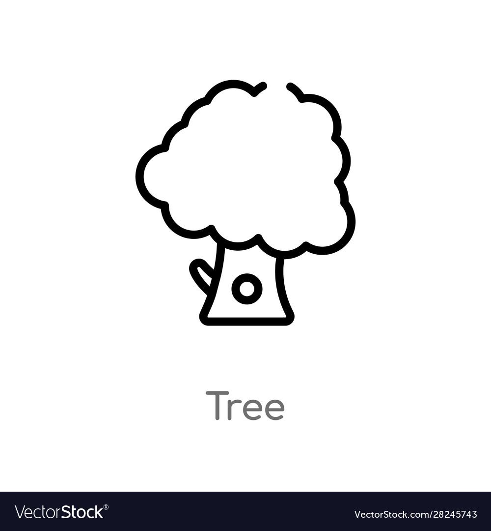 Outline tree icon isolated black simple line