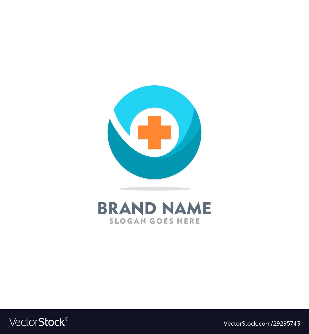 Round Medic Cross Logo Royalty Free Vector Image