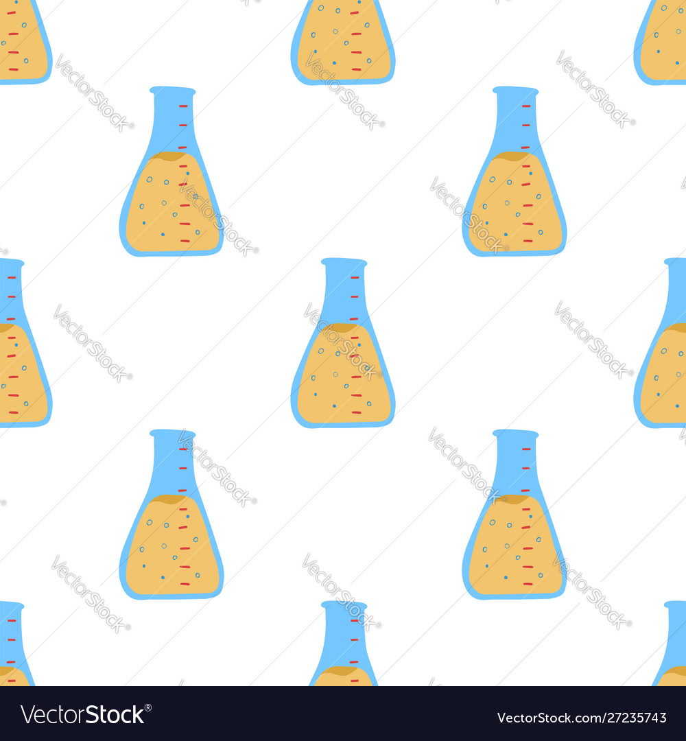 Seamless pattern chemistry triangle flask Vector Image Seamless pattern chemistry triangle flask