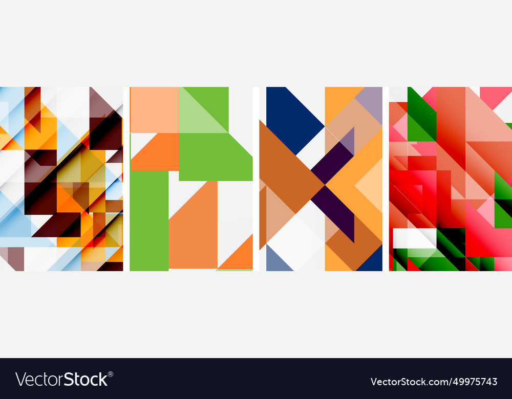 Set of abstract random triangle composition vector image Set of abstract random triangle composition