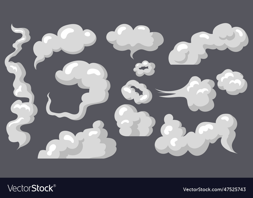 Steam clouds set Royalty Free Vector Image - VectorStock