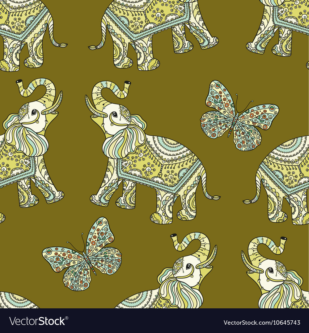 Stylized fantasy patterned elephant