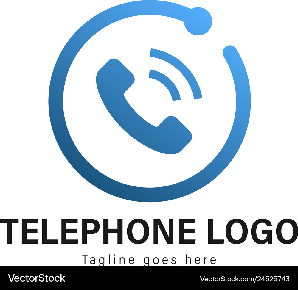 Telephone logo template design Royalty Free Vector Image