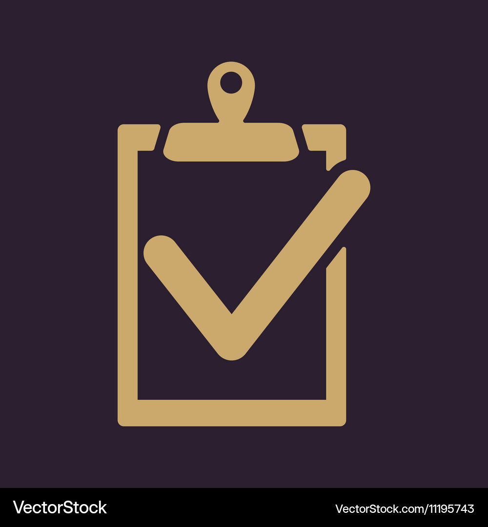 The clipboard icon checklist symbol Flat Vector Image