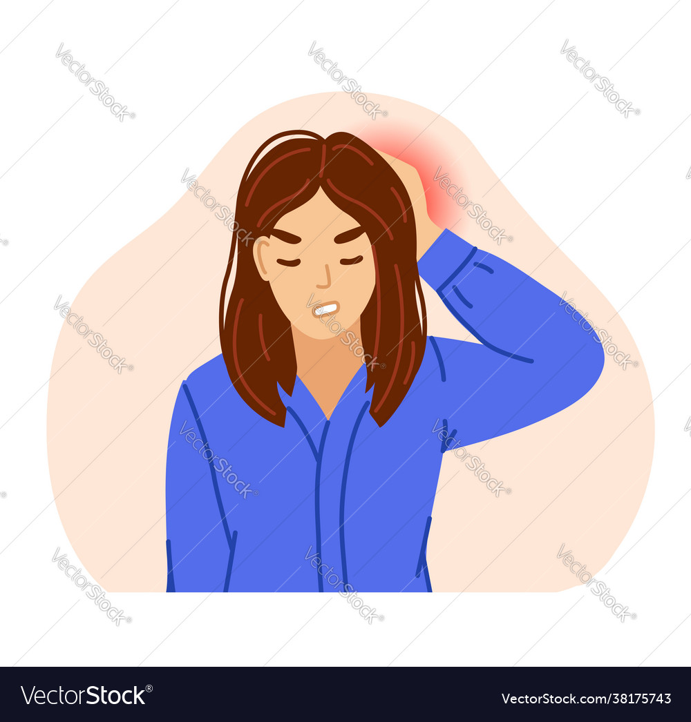 Woman suffering from migraine and hypertension