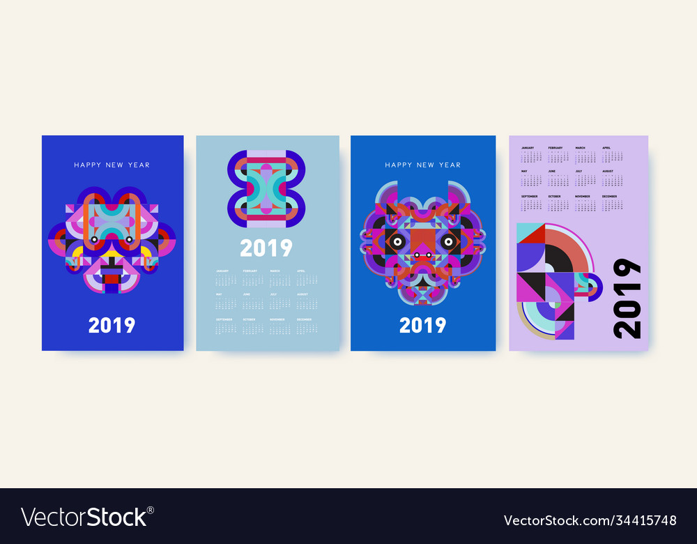 2021 calendar design template with colorful