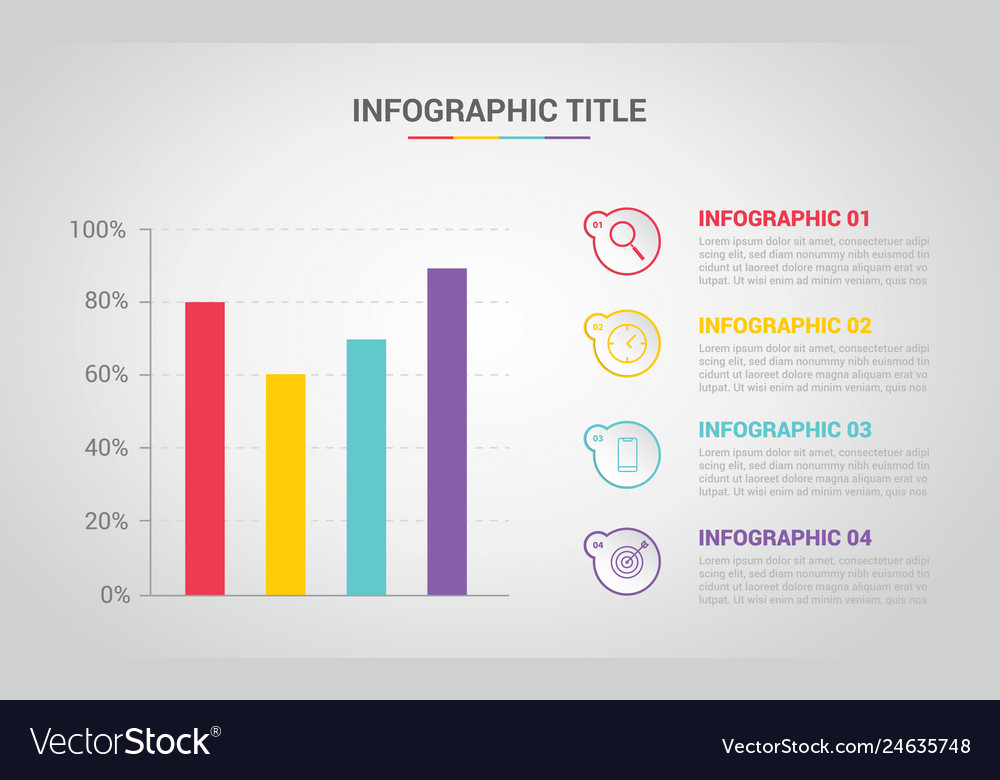 Bar Chart Infographic Banner With Free Space For Vector Image