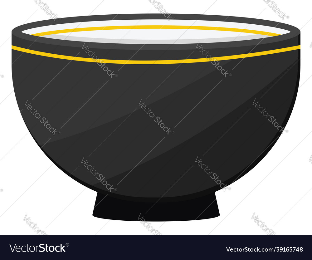 Black bowl on white background Royalty Free Vector Image