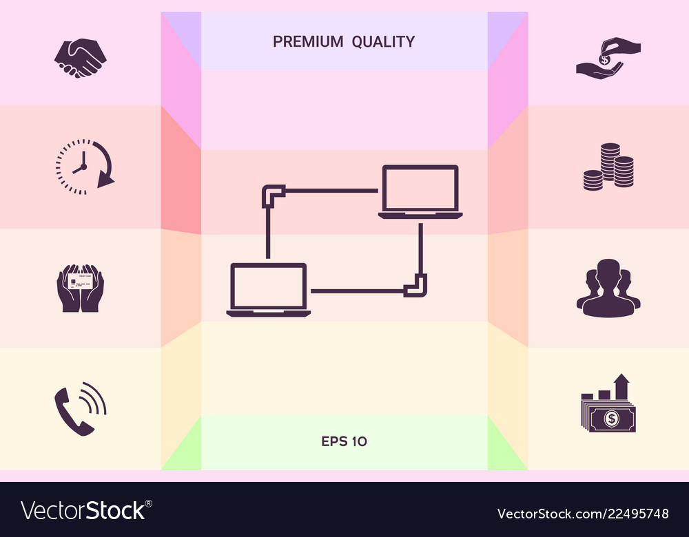 Computer network data exchange transfer concept vector image Computer network data exchange transfer concept