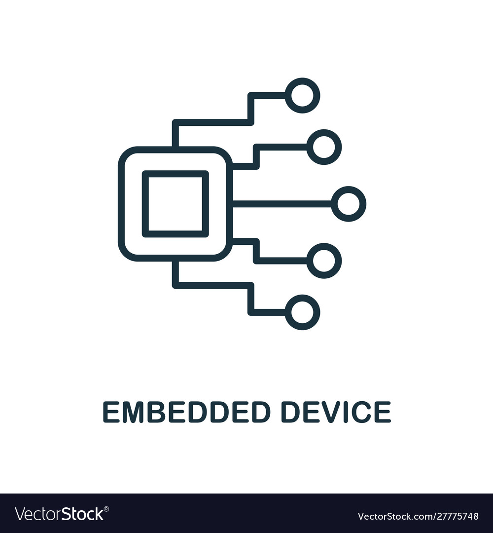 Embedded device icon outline style thin line