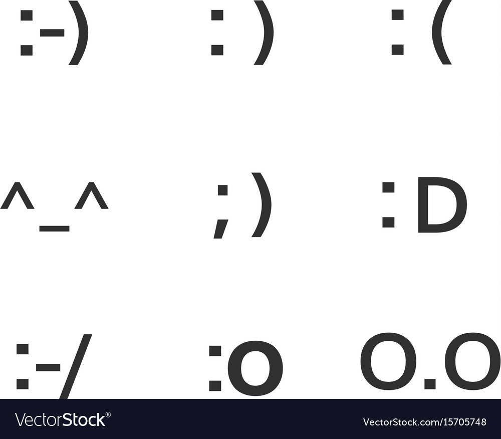 Emoji Faces Keyboard Symbols Smile Royalty Free Vector Image