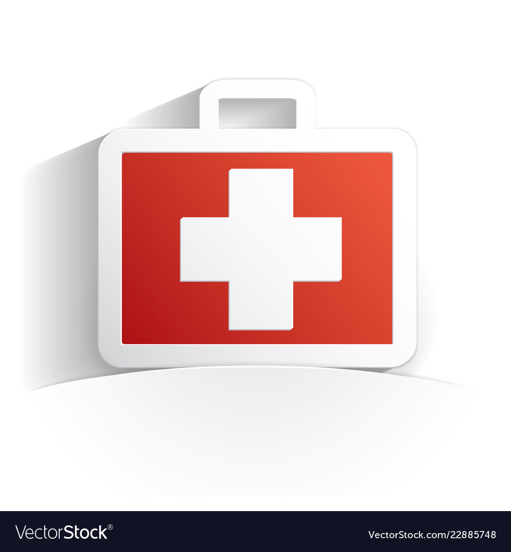 First aid kit icon paper Royalty Free Vector Image