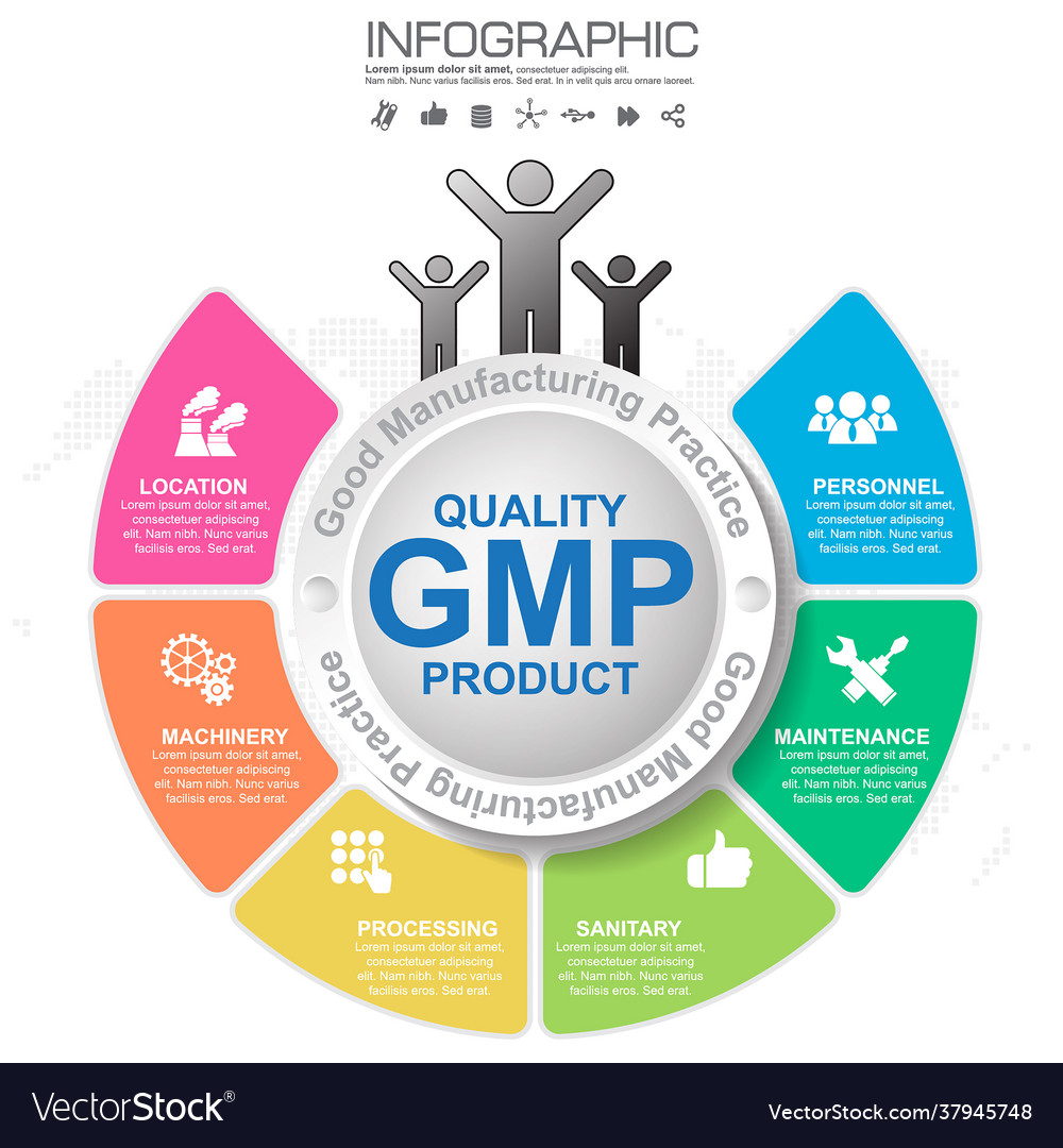 gmp-good-manufacturing-practice-6-heading-vector-image