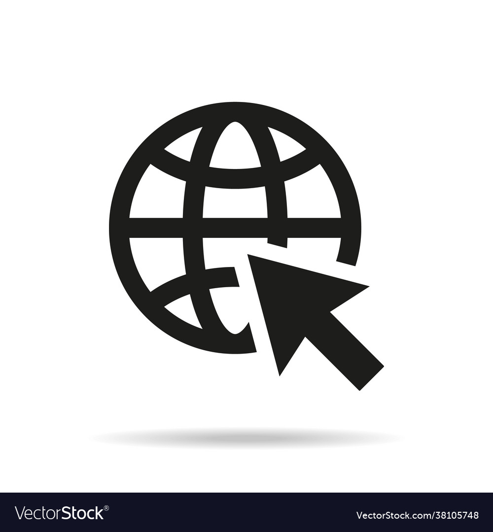 Go to web icon on white background vector image Go to web icon on white background