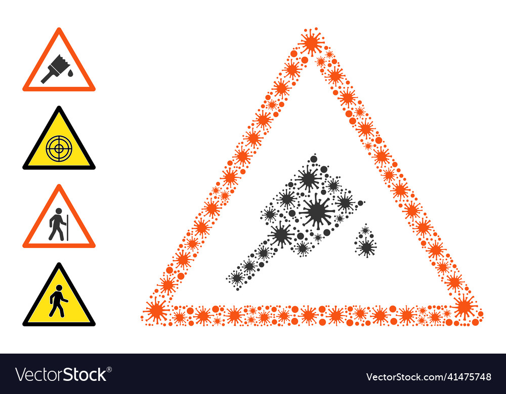 Infection wet painting warning composition icon