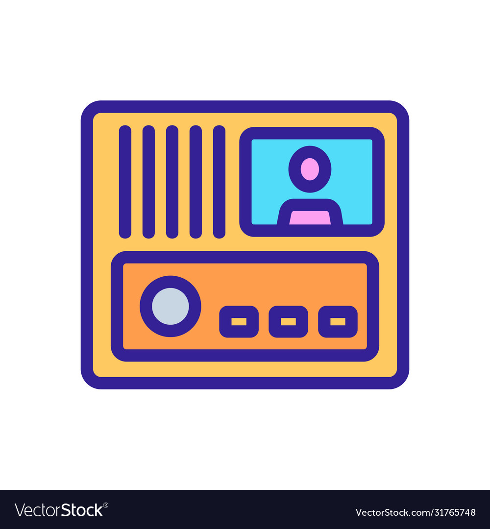 Intercom security system icon outline vector image Intercom security system icon outline