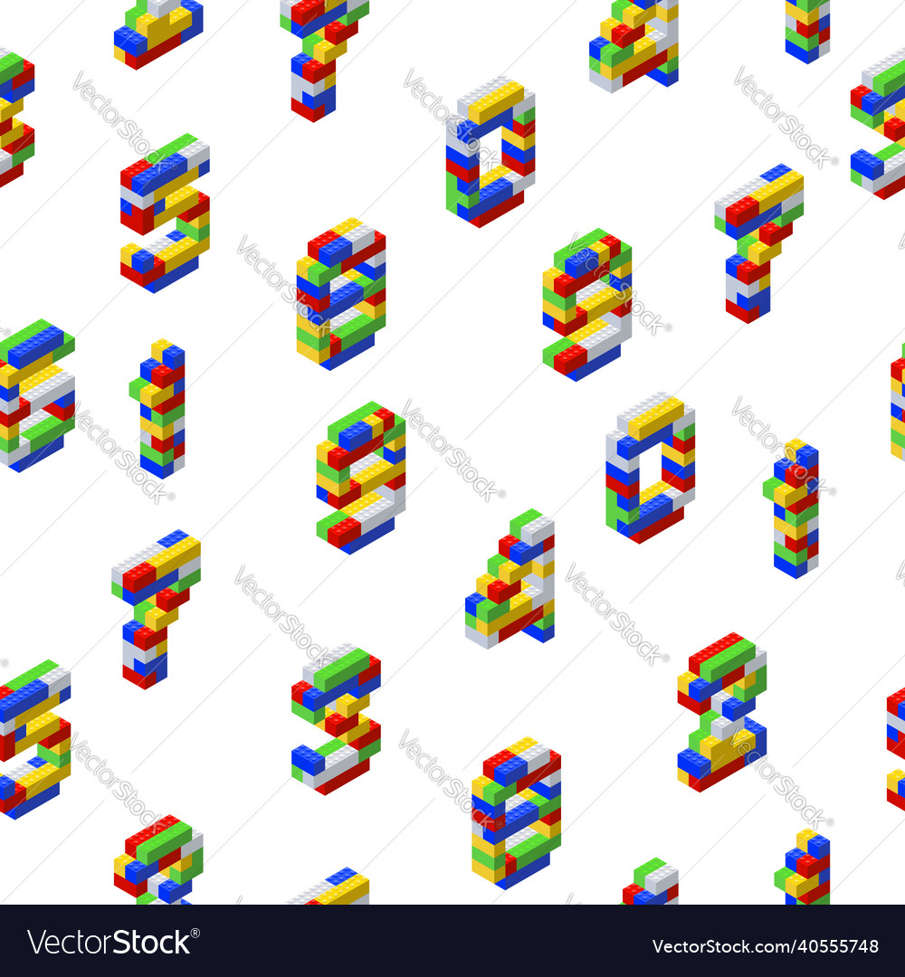 Isometric pattern from numbers collected vector image Isometric pattern from numbers collected