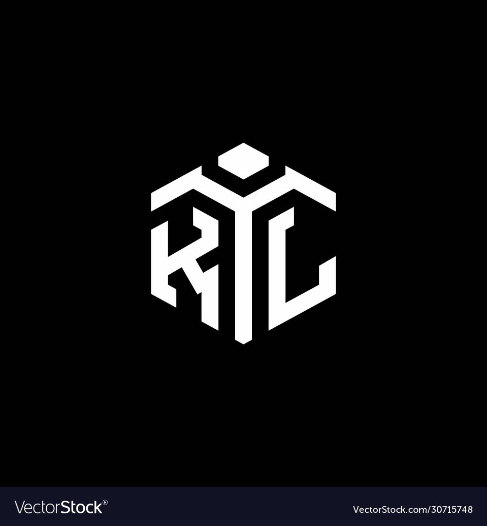Kl monogram logo with abstract hexagon style